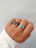 christina Christi | Stacking Minimal Rings Turquoise Enamel 