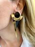 christina Christi | Black & Gold Geometric Earrings 