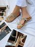 christina Christi | T-Strap Slide Sandals Summer Colors Soft Pillow Sole 